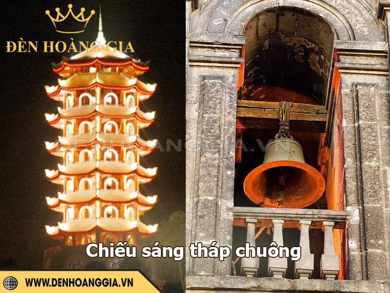 Chiếu sáng tháp chuông lắp đèn gì nâng tầm kiến trúc uy nghi