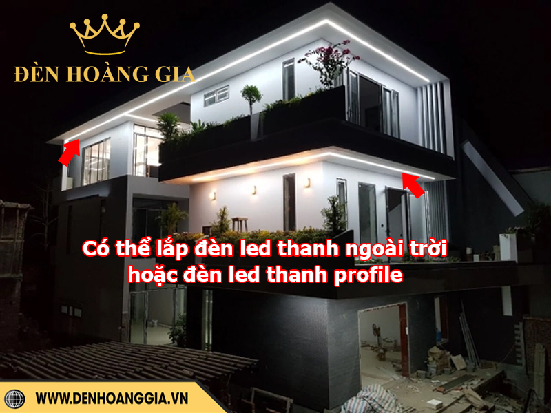 Ứng dụng có thể lắp đèn led thanh ngoài trời hoặc đèn led thanh profile
