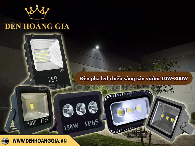 Công suất đèn pha led chiếu sáng sân vườn