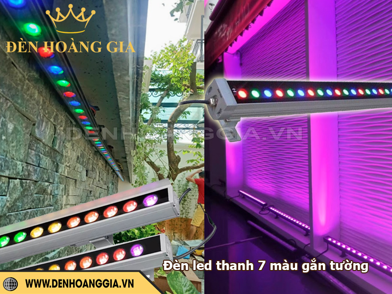 Đèn led thanh 7 màu gắn tường