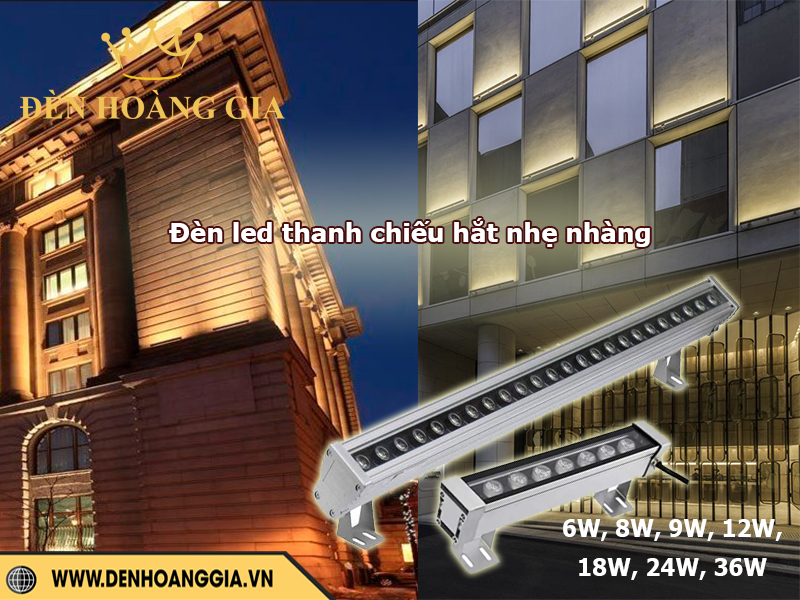 Đèn led thanh chiếu hắt vách đứng nhẹ nhàng