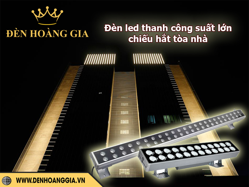 Đèn led thanh ngoài trời chiếu sáng mặt tiền tòa nhà