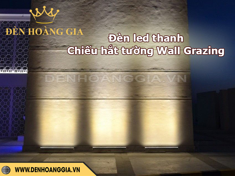 Đèn led thanh chiếu hắt tường trong kỹ thuật Wall Grazing