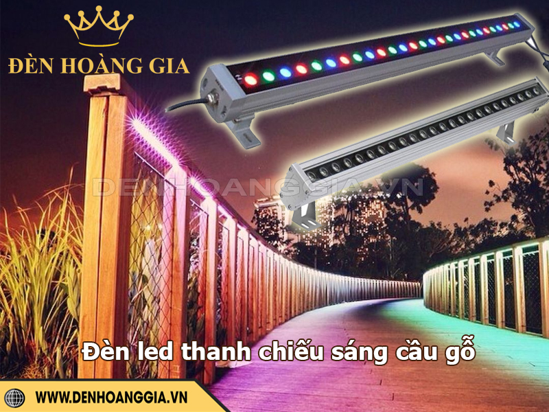 Đèn led thanh chiếu sáng cầu gỗ