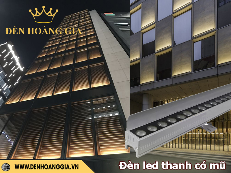 Ứng dụng lắp đèn led thanh chiếu hắt mặt tiền tòa nhà