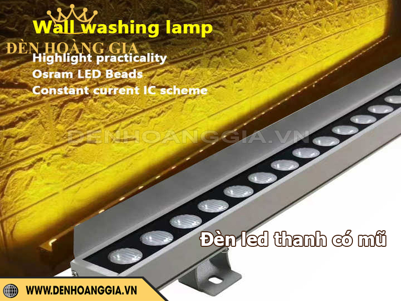 Đèn led thanh có mũ chiếu sáng hiệu quả trong kỹ thuật chiếu sáng Wall Washing rửa tường