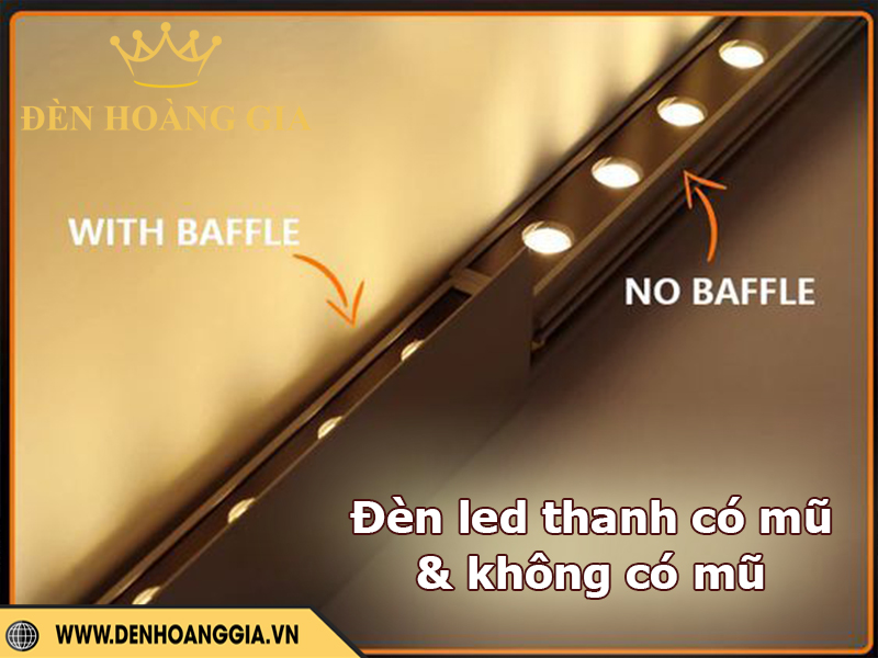 Đèn led thanh có mũ và không mũ