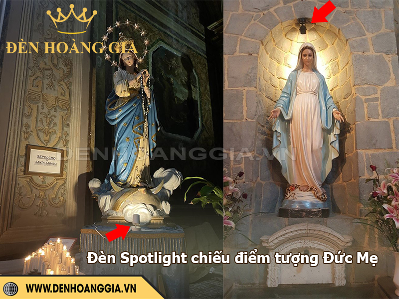 Đèn Spotlight chiếu điểm tượng Đức Mẹ