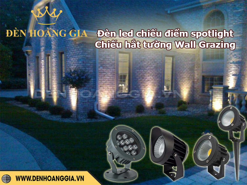 Đèn led spotlight trong các ứng dụng chiếu hắt tường Wall Grazing