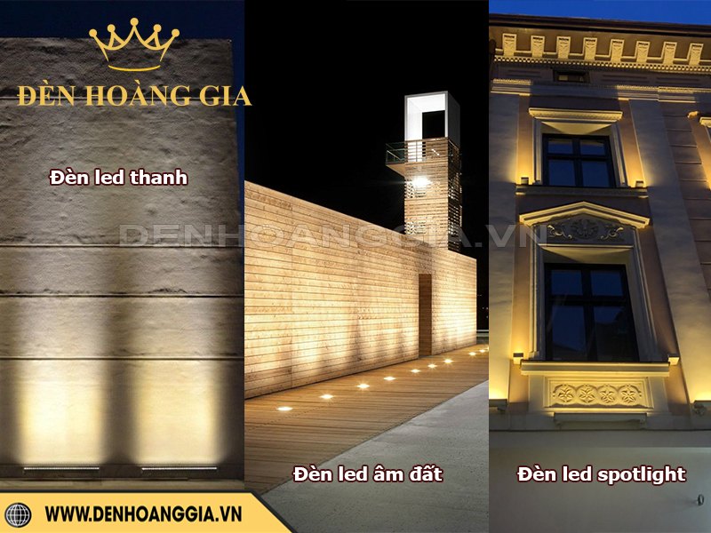 Đèn led thanh, đèn led âm đất và đèn spotlight trong kỹ thuật chiếu hắt tường