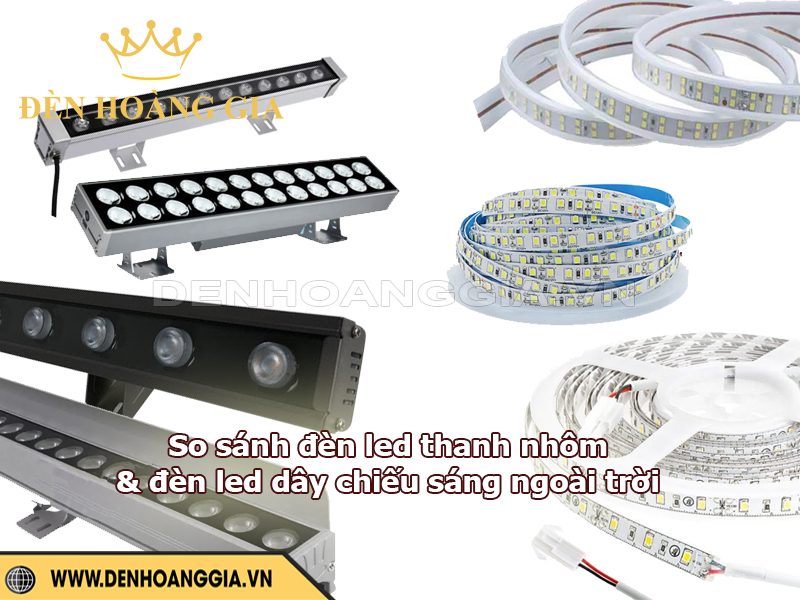 So sánh giải pháp đèn led thanh và đèn led dây trong chiếu sáng ngoài trời