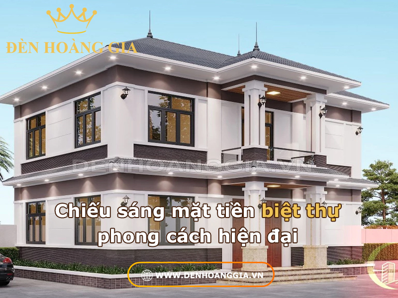 Chiếu sáng mặt tiền biệt thự hiện đại