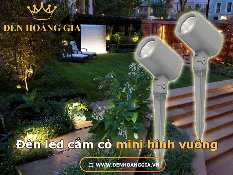 Đèn led cắm cỏ mini hình vuông