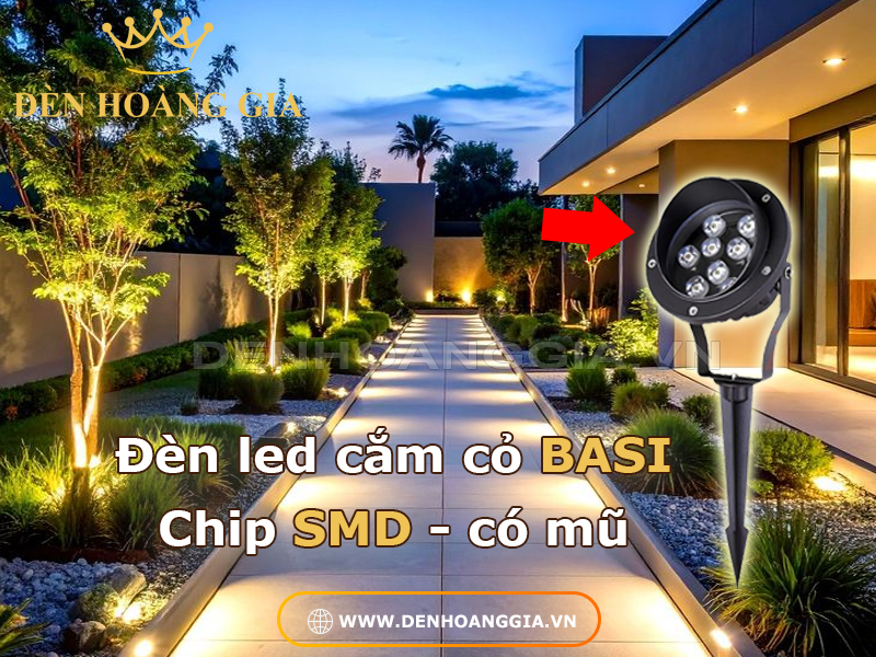 Đèn led cắm cỏ BASI SMD có mũ