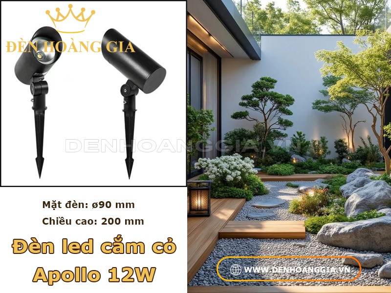 Đèn led cắm cỏ Apollo 12W