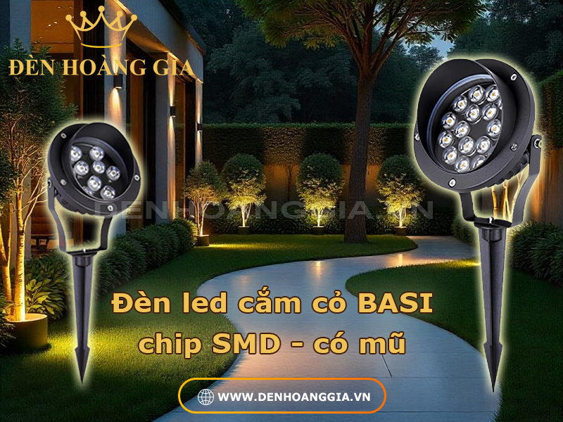 Đèn led cắm cỏ BASI chip SMD có mũ