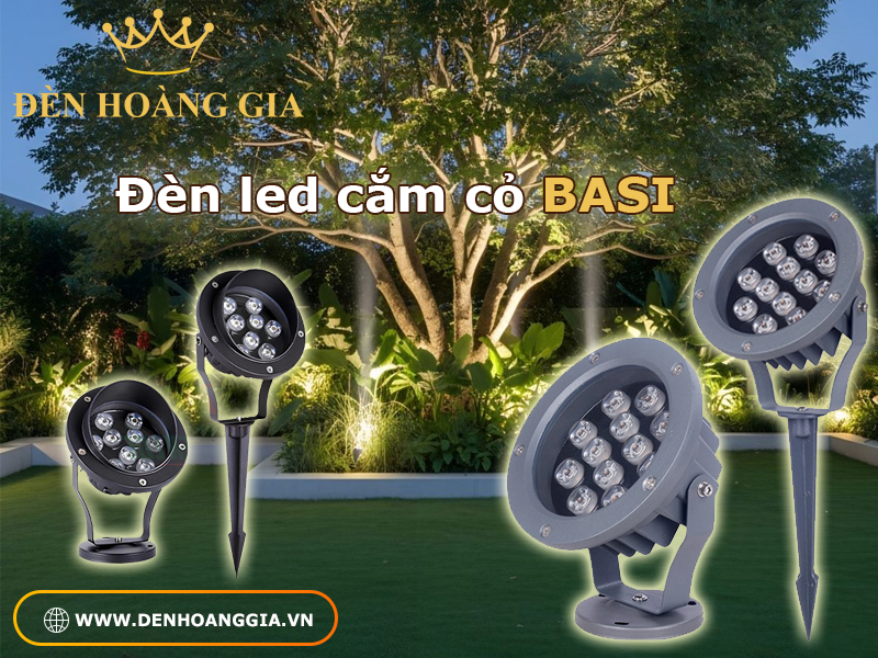 Đèn led cắm cỏ BASI có mũ và không có mũ