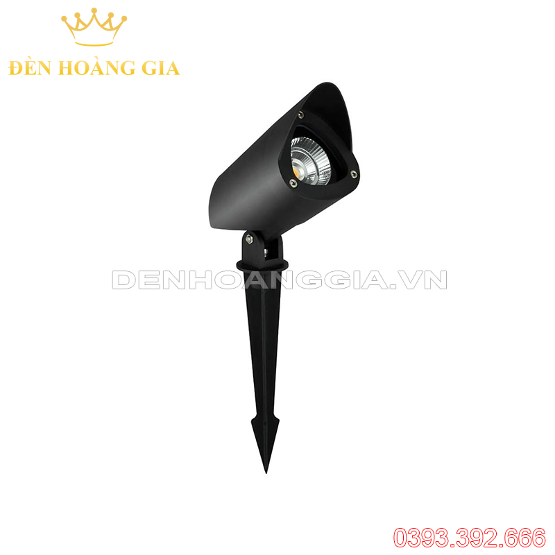 Đèn led cắm cỏ chiếu cây tam giác COB có mũ