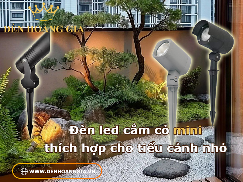 Đèn led cắm cỏ mini phù hợp với tiểu cảnh nhỏ