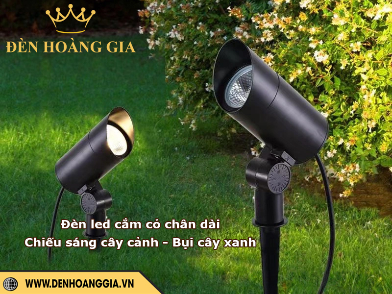 Đèn led cắm cỏ chiếu sáng cây cảnh, bụi cây xanh
