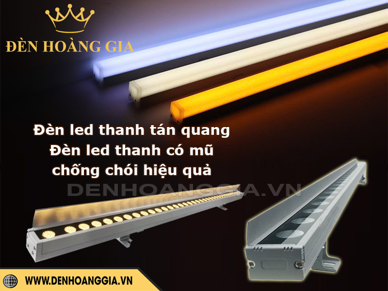 Đèn led thanh tán quang và đèn led thanh có mũ chống chói hiệu quả