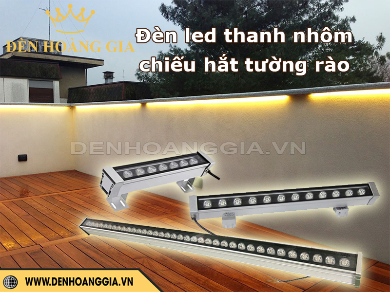 Đèn led thanh nhôm chiếu hắt tường rào