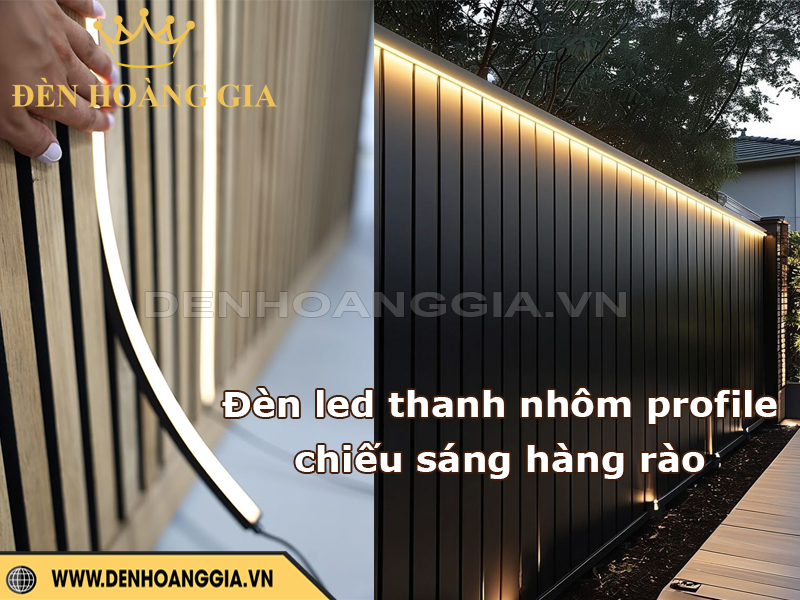 Đèn led thanh nhôm profile chiếu sáng hàng rào