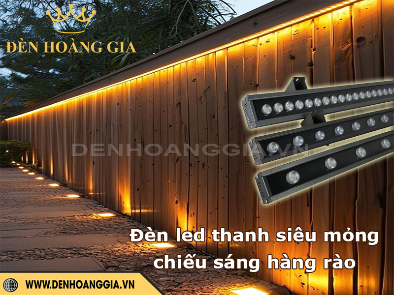 Đèn led thanh nhôm siêu mỏng chiếu sáng hàng rào