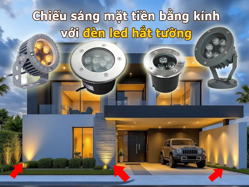 Chiếu sáng mặt tiền kinh với đèn led hắt tường