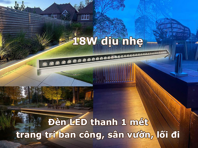 Đèn led thanh 1m trang trí ban công, sân vườn, lối đi