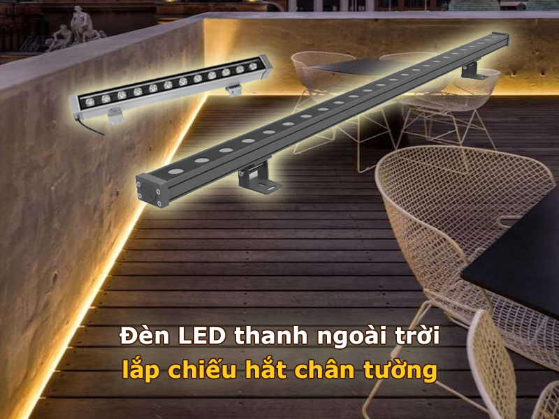 Đèn led thanh ngoài trời lắp chiếu hắt chân tường