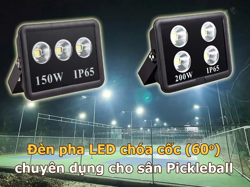 Đèn pha led chóa cốc cho sân Pickleball
