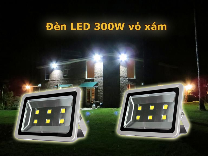 Đèn pha led 300W vỏ xám
