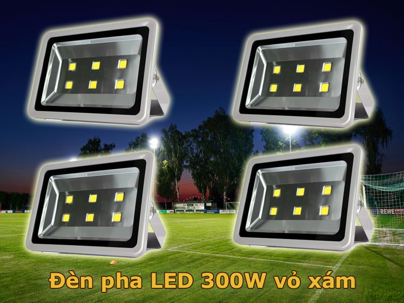 Đèn pha led sân bóng 300W vỏ xám