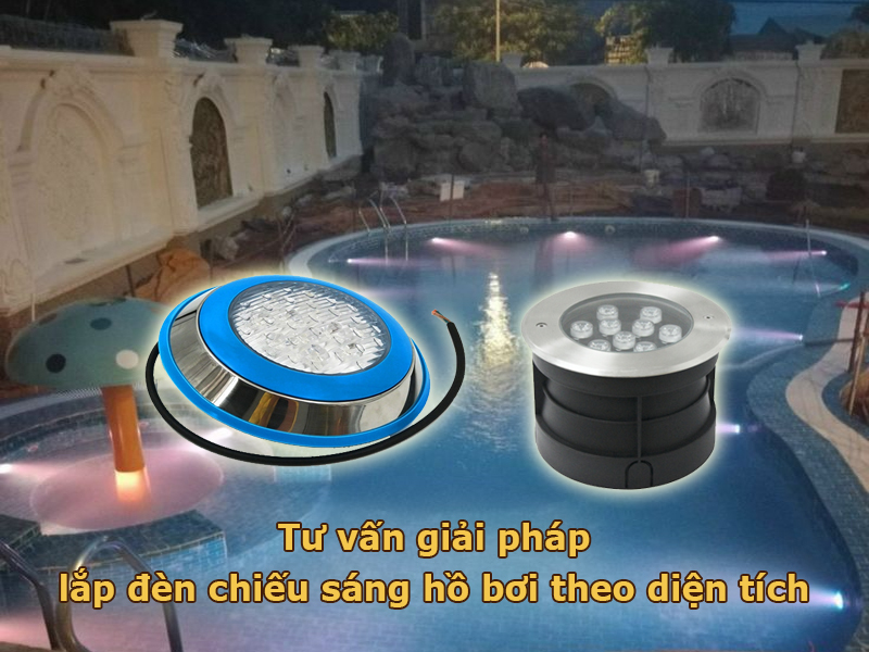 Tư vấn giải pháp lắp đèn chiếu sáng hồ bơi theo diện tích