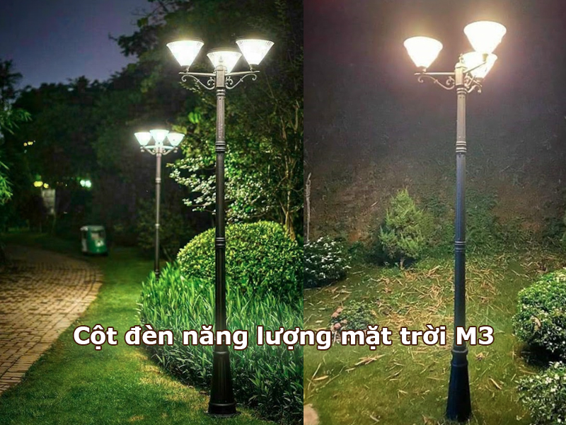 Cột đèn sân vườn NLMT mẫu 3