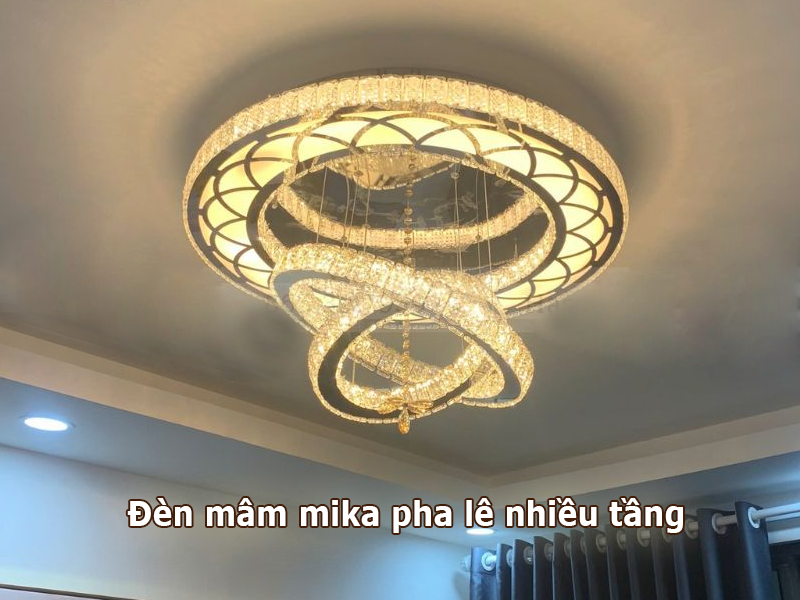Đèn mâm mika pha lê đẹp, ấn tượng