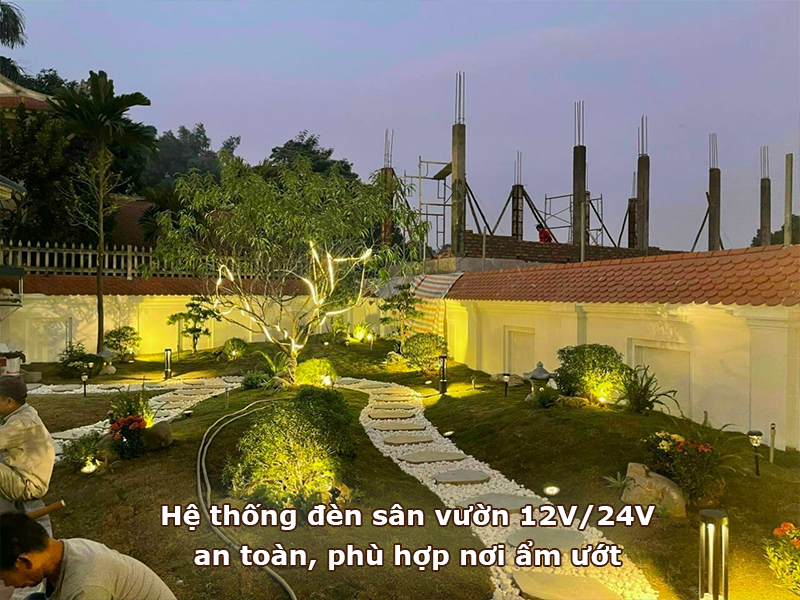 Đèn sân vườn 12V/24V phù hợp nơi ẩm ướt