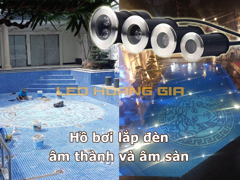 Hồ bơi lắp đèn âm thành và âm sàn