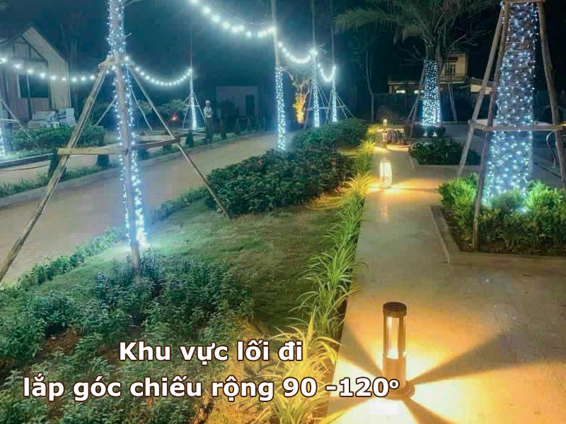 Khu vực lối đi lắp đèn góc chiếu rộng 90 - 120 độ